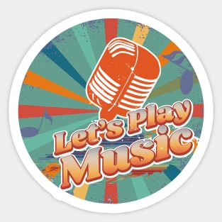 80's Retro Podcast Rock Music Mic Sticker